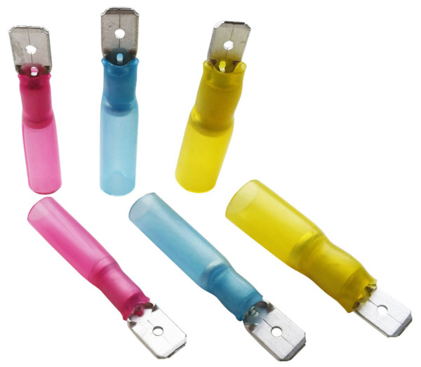 Flachstecker vollisoliert mit Schrumpfschlauch