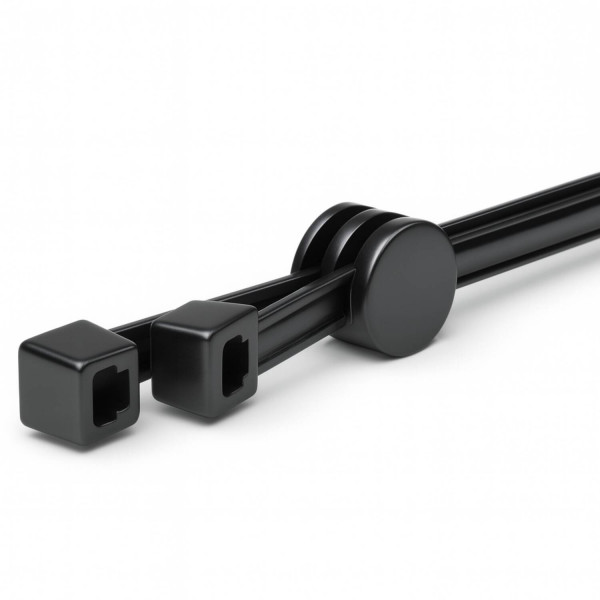 Befestigungsbinder 2-teilig zur Parallelführung, drehbar um 90°, schwarz