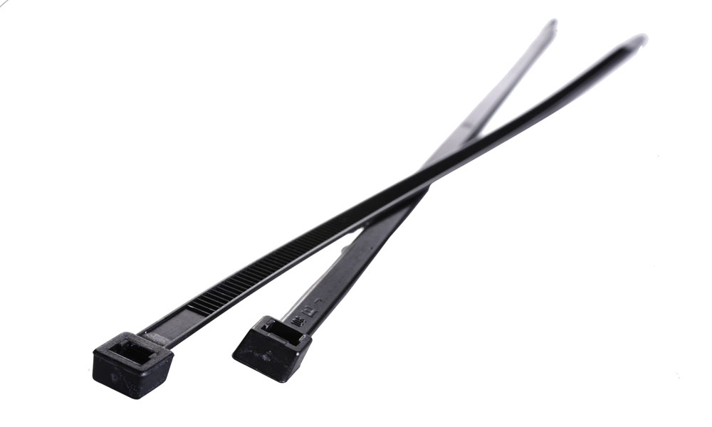 Schwarze Kabelbinder