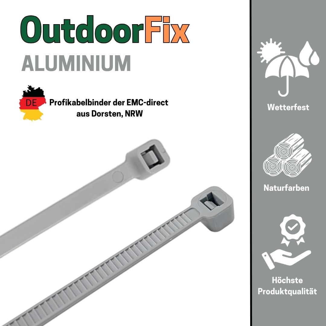 BeBo Kabelbinder 4,8x430mm - 100 Stück Weiß, Industriequalität, Wetterfest