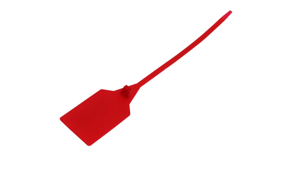 Kabelbinder in rot mit Beschriftungsfeld