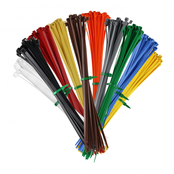 HPER Kabelbinder farbig: bambus, rot, blau, braun