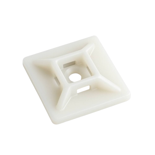 Befestigungssockel für Kabelbinder natur, quadratisch, schraubbar, aus Kunststoff