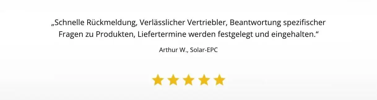 Schnelle Rückmeldung, Verlässlicher Vertriebler, Beantwortung spezifischer Fragen zu Produkten, Liefertermine werden festgelegt und eingehalten.